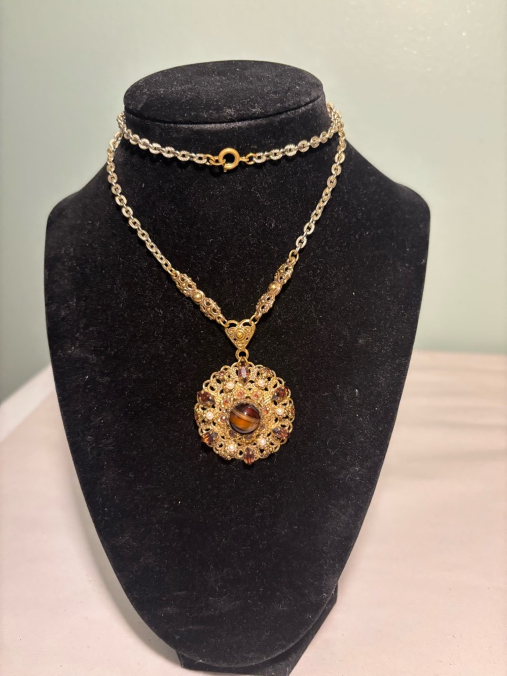Vintage West Germany Gold-Tone Filigree Necklace